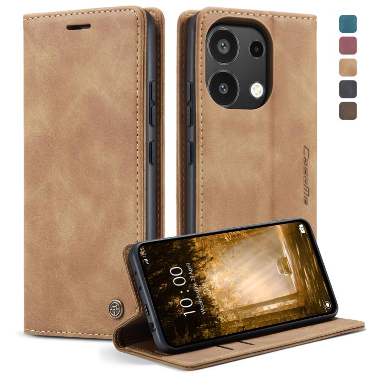 For Xiaomi Redmi Note 13 4G CaseMe 013 Multifunctional Horizontal Flip Leather Phone Case(Brown) - free shipping - PMC Jewellery - Order now!