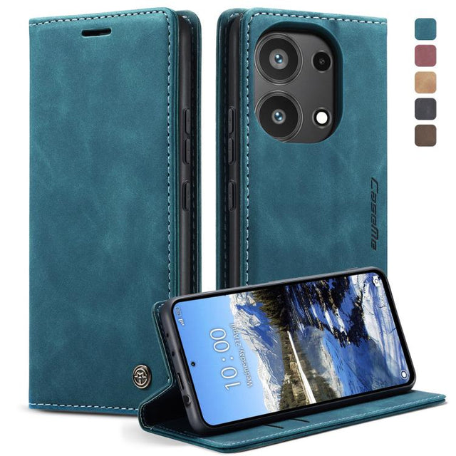 For Xiaomi Redmi Note 13 Pro 4G CaseMe 013 Multifunctional Horizontal Flip Leather Phone Case(Blue)