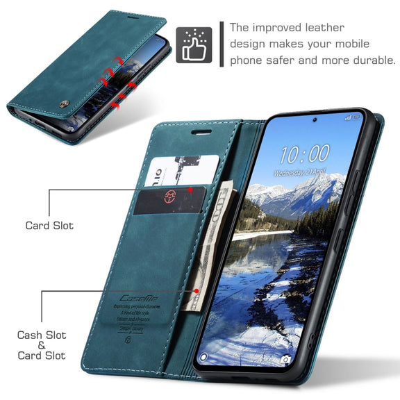 For Xiaomi Redmi Note 13 Pro 4G CaseMe 013 Multifunctional Horizontal Flip Leather Phone Case(Blue)