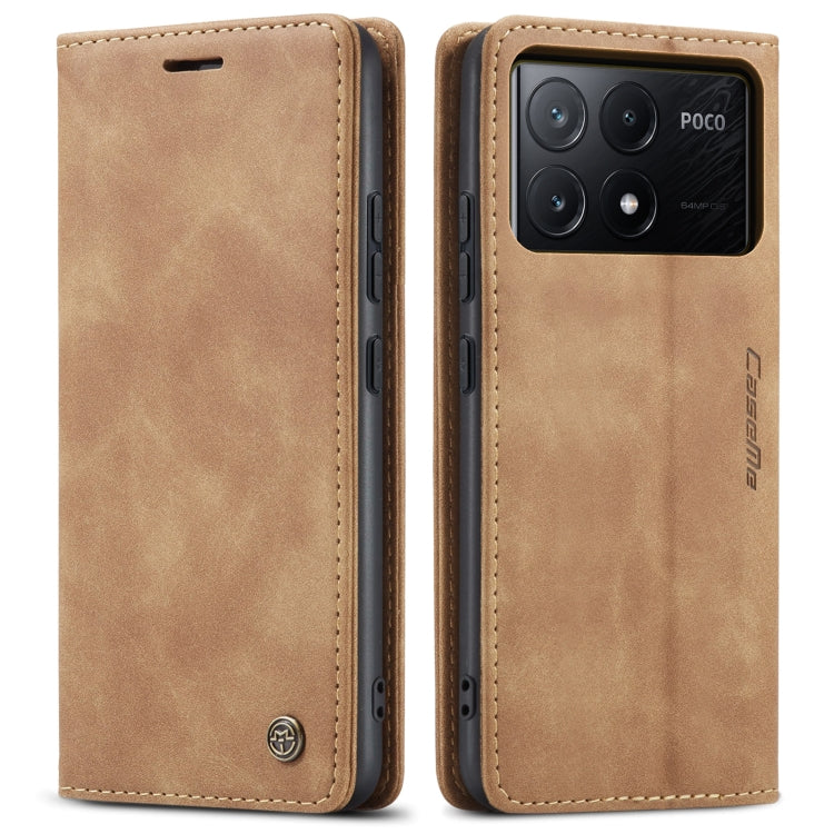 For Xiaomi Poco X6 Pro CaseMe 013 Multifunctional Horizontal Flip Leather Phone Case(Brown)