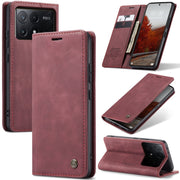For Xiaomi Redmi K70E 5G CaseMe 013 Multifunctional Horizontal Flip Leather Phone Case(Wine Red)