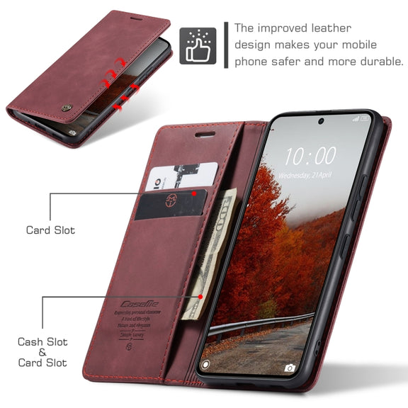For Xiaomi Redmi K70E 5G CaseMe 013 Multifunctional Horizontal Flip Leather Phone Case(Wine Red)