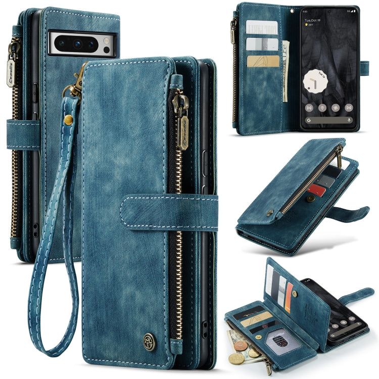 For Google Pixel 8 Pro CaseMe C30 Multifunctional Leather Phone Case(Blue) - free shipping - PMC Jewellery - Order now!