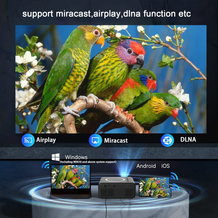 T300S 320x240 24ANSI Lumens Mini LCD Projector Supports Wired & Wireless Same Screen, Specification:EU Plug(White) - Mini Projector by PMC TechLife | Online Shopping South Africa | PMC TechLife | Buy Now Pay Later Mobicred