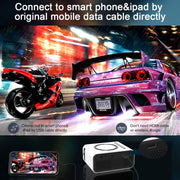 T300S 320x240 24ANSI Lumens Mini LCD Projector Supports Wired & Wireless Same Screen, Specification:US Plug(White)