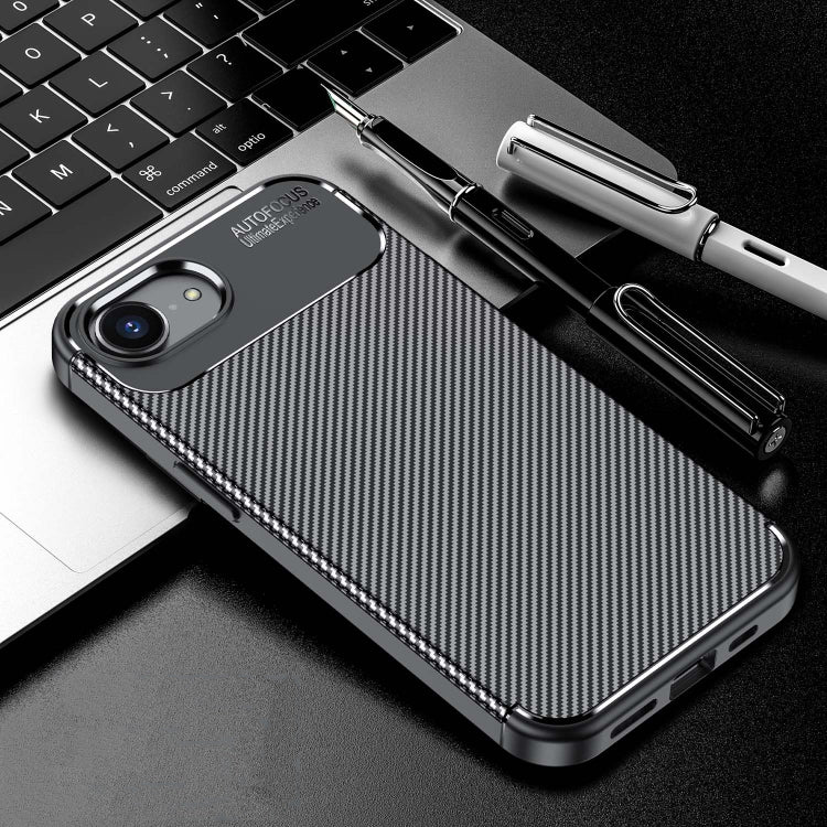 For iPhone 16e Carbon Fiber Texture Shockproof TPU Phone Case(Black) - iPhone 16e Cases by PMC TechLife | Online Shopping South Africa | PMC TechLife | Buy Now Pay Later Mobicred