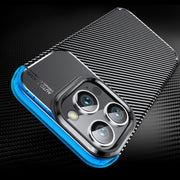 For iPhone 16 Pro Max Carbon Fiber Texture Shockproof TPU Phone Case(Black)