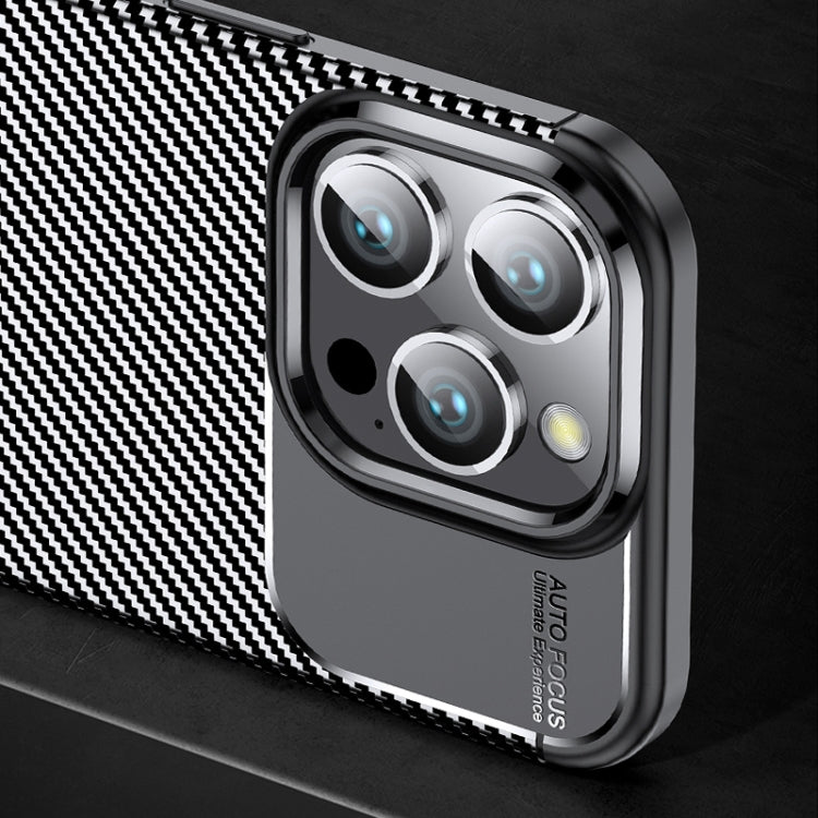 For iPhone 16 Pro Carbon Fiber Texture Shockproof TPU Phone Case(Black)