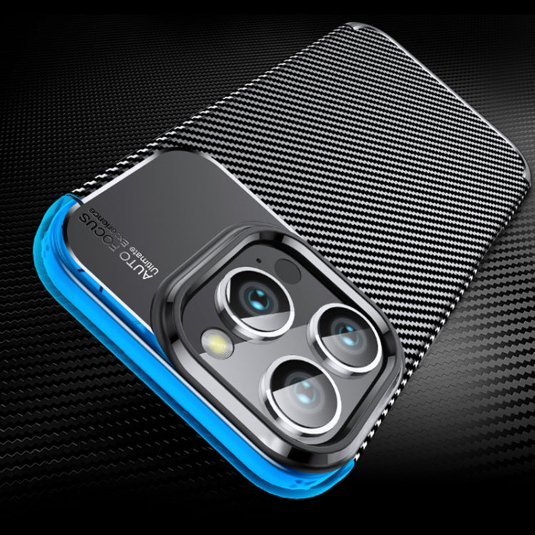 For iPhone 16 Pro Carbon Fiber Texture Shockproof TPU Phone Case(Black)