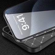 For iPhone 16 Carbon Fiber Texture Shockproof TPU Phone Case(Black)