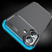 For iPhone 16 Carbon Fiber Texture Shockproof TPU Phone Case(Black)