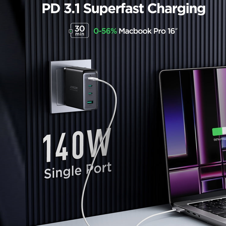 JOYROOM TCG05 GaN Ultra 4 in 1 140W Fast Charger with USB-C / Type-C Cable(US Plug) - free shipping - PMC TechLife - Order now!