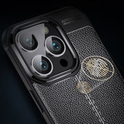 For iPhone 16 Pro Max Litchi Texture Shockproof TPU Phone Case(Black)