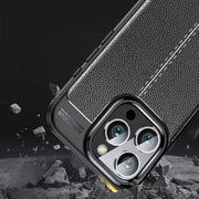 For iPhone 16 Pro Litchi Texture Shockproof TPU Phone Case(Black)