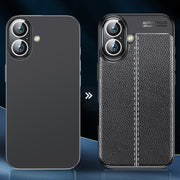 For iPhone 16 Plus Litchi Texture Shockproof TPU Phone Case(Blue)