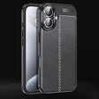 For iPhone 16 Litchi Texture Shockproof TPU Phone Case(Black) - iPhone 16 Cases by PMC TechLife | Online Shopping South Africa | PMC TechLife | Buy Now Pay Later Mobicred
