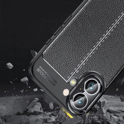 For iPhone 16 Litchi Texture Shockproof TPU Phone Case(Black)