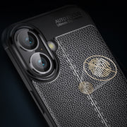 For iPhone 16 Litchi Texture Shockproof TPU Phone Case(Blue)