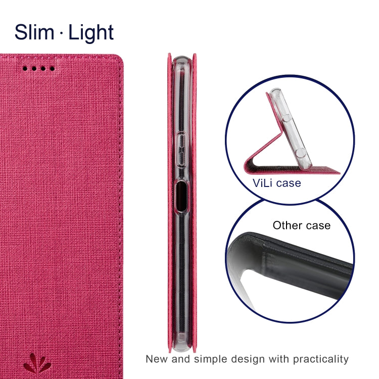 For Sharp Aquos Wish 3 ViLi DMX Series Shockproof TPU + PU Leather Magnetic Attraction Horizontal Flip Case(Rose Red)