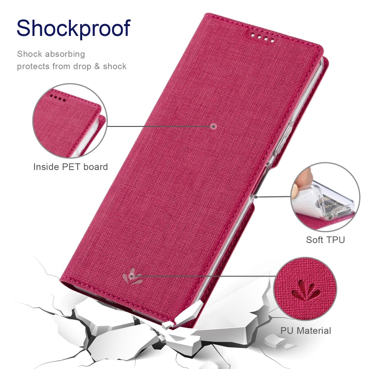 For Sharp Aquos Wish 3 ViLi DMX Series Shockproof TPU + PU Leather Magnetic Attraction Horizontal Flip Case(Rose Red)