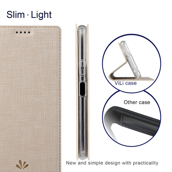 For Sharp Aquos Wish 3 ViLi DMX Series Shockproof TPU + PU Leather Magnetic Attraction Horizontal Flip Case(Gold)