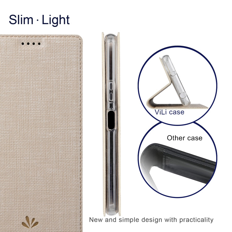 For Sharp Aquos Wish 3 ViLi DMX Series Shockproof TPU + PU Leather Magnetic Attraction Horizontal Flip Case(Gold)