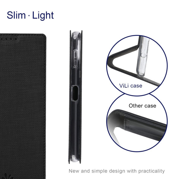 For Sharp Aquos Sense8 ViLi DMX Series Shockproof TPU + PU Leather Magnetic Attraction Horizontal Flip Case(Black)