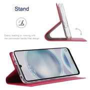 For Sharp Aquos Sense8 ViLi DMX Series Shockproof TPU + PU Leather Magnetic Attraction Horizontal Flip Case(Rose Red)