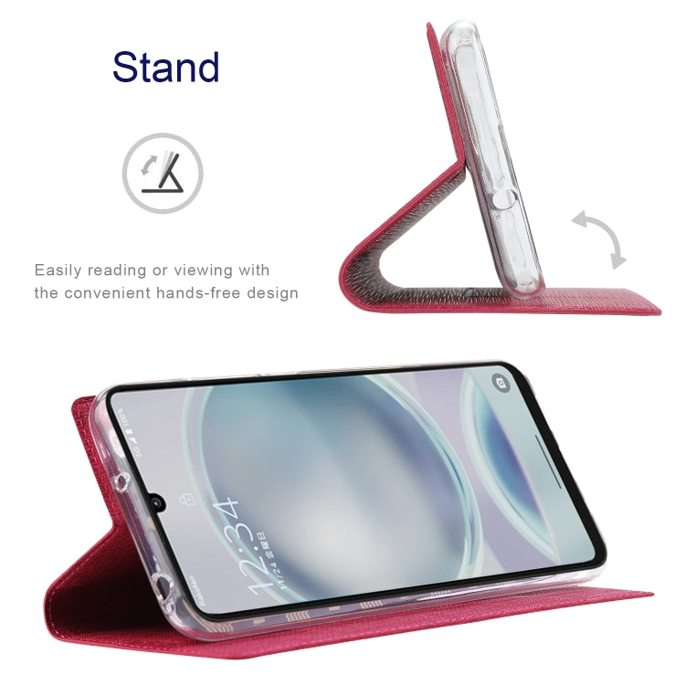 For Sharp Aquos Sense8 ViLi DMX Series Shockproof TPU + PU Leather Magnetic Attraction Horizontal Flip Case(Rose Red)