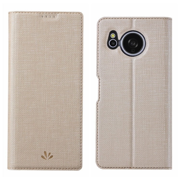 For Sharp Aquos Sense8 ViLi DMX Series Shockproof TPU + PU Leather Magnetic Attraction Horizontal Flip Case(Gold) - free shipping - PMC Jewellery - Order now!