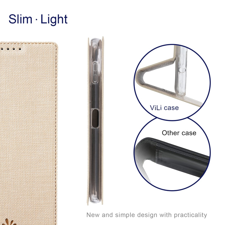 For Sharp Aquos Sense8 ViLi DMX Series Shockproof TPU + PU Leather Magnetic Attraction Horizontal Flip Case(Gold) - free shipping - PMC Jewellery - Order now!