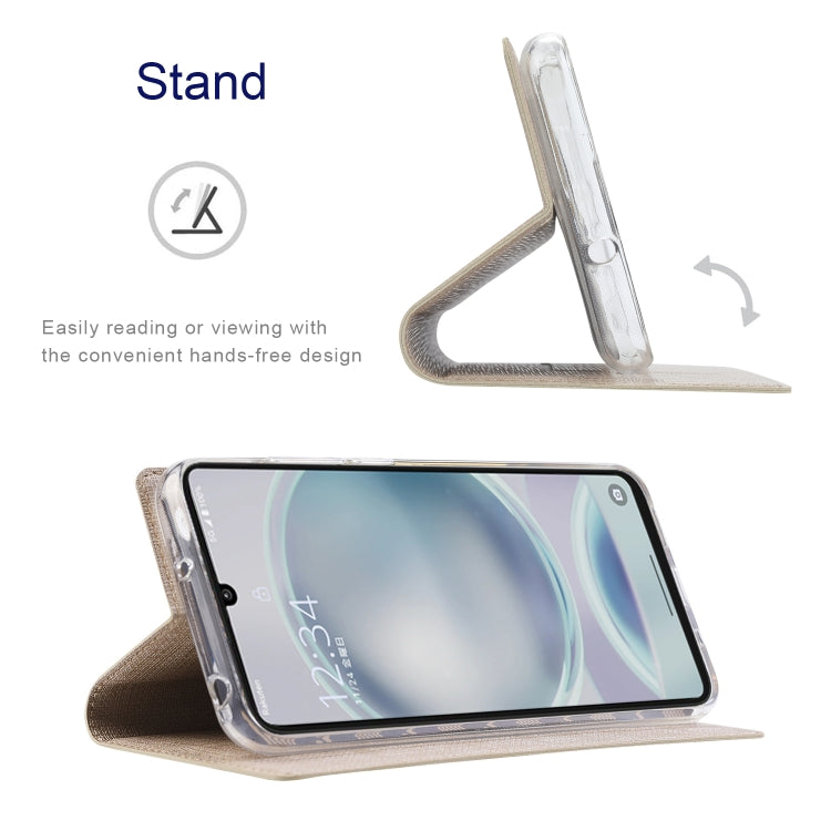 For Sharp Aquos Sense8 ViLi DMX Series Shockproof TPU + PU Leather Magnetic Attraction Horizontal Flip Case(Gold) - free shipping - PMC Jewellery - Order now!