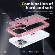 For iPhone 16 Pro Max Skin Feel TPU + PC MagSafe Magnetic Phone Case(Transparent Pink)