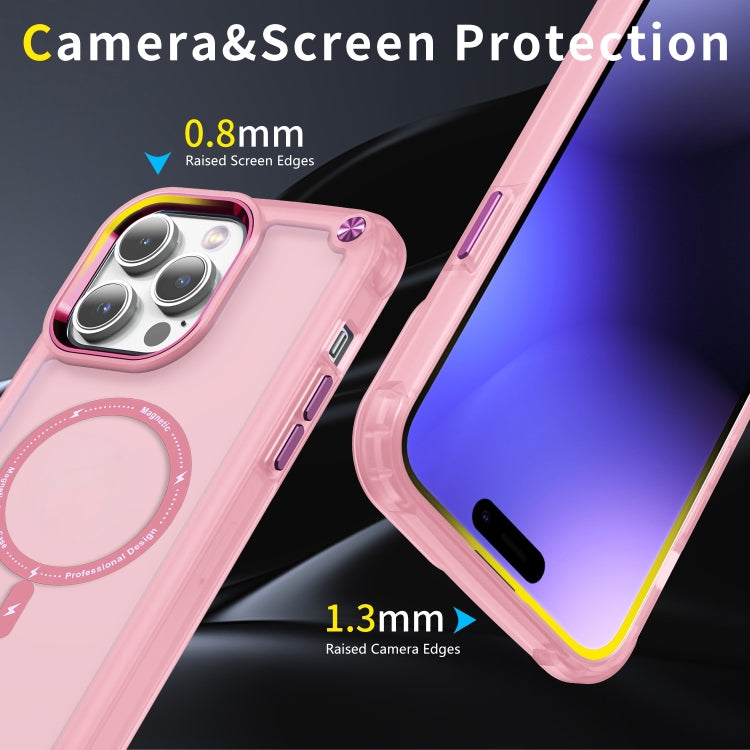For iPhone 16 Pro Max Skin Feel TPU + PC MagSafe Magnetic Phone Case(Transparent Pink) - iPhone 16 Pro Max Cases by PMC TechLife | Online Shopping South Africa | PMC TechLife | Buy Now Pay Later Mobicred