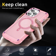 For iPhone 16 Pro Max Skin Feel TPU + PC MagSafe Magnetic Phone Case(Transparent Pink)
