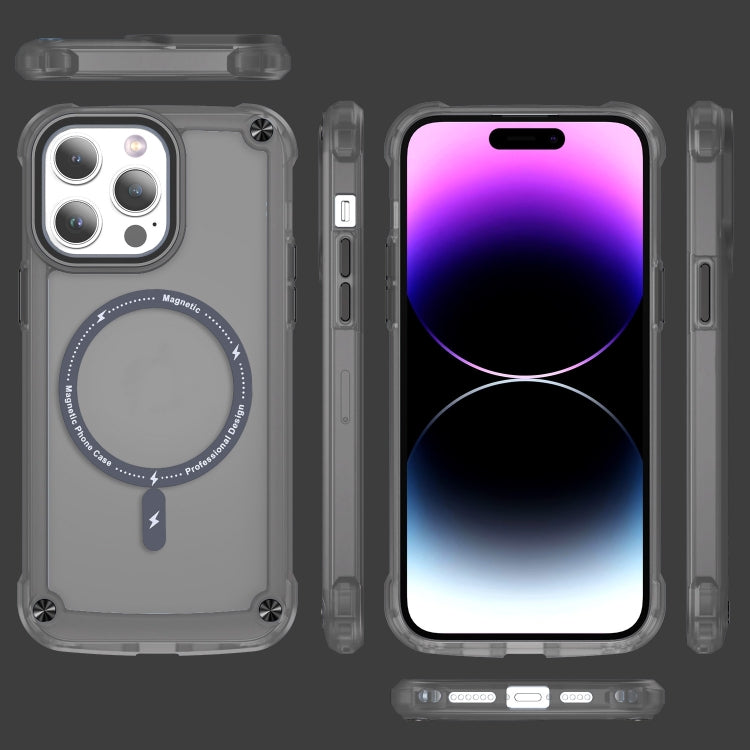For iPhone 16 Pro Skin Feel TPU + PC MagSafe Magnetic Phone Case(Transparent Black)