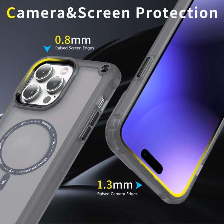 For iPhone 16 Pro Skin Feel TPU + PC MagSafe Magnetic Phone Case(Transparent Black) - iPhone 16 Pro Cases by PMC TechLife | Online Shopping South Africa | PMC TechLife | Buy Now Pay Later Mobicred