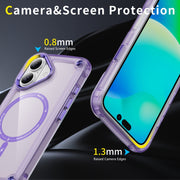 For iPhone 16 Plus Skin Feel TPU + PC MagSafe Magnetic Phone Case(Transparent Purple)