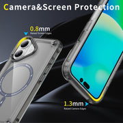 For iPhone 16 Skin Feel TPU + PC MagSafe Magnetic Phone Case(Transparent Black)