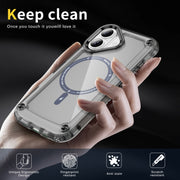 For iPhone 16 Skin Feel TPU + PC MagSafe Magnetic Phone Case(Transparent Black)