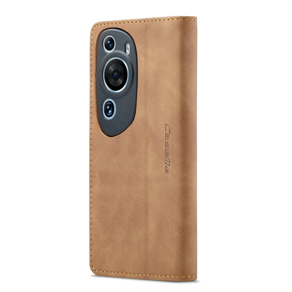For Huawei P60 Art CaseMe 013 Multifunctional Horizontal Flip Leather Phone Case(Brown)