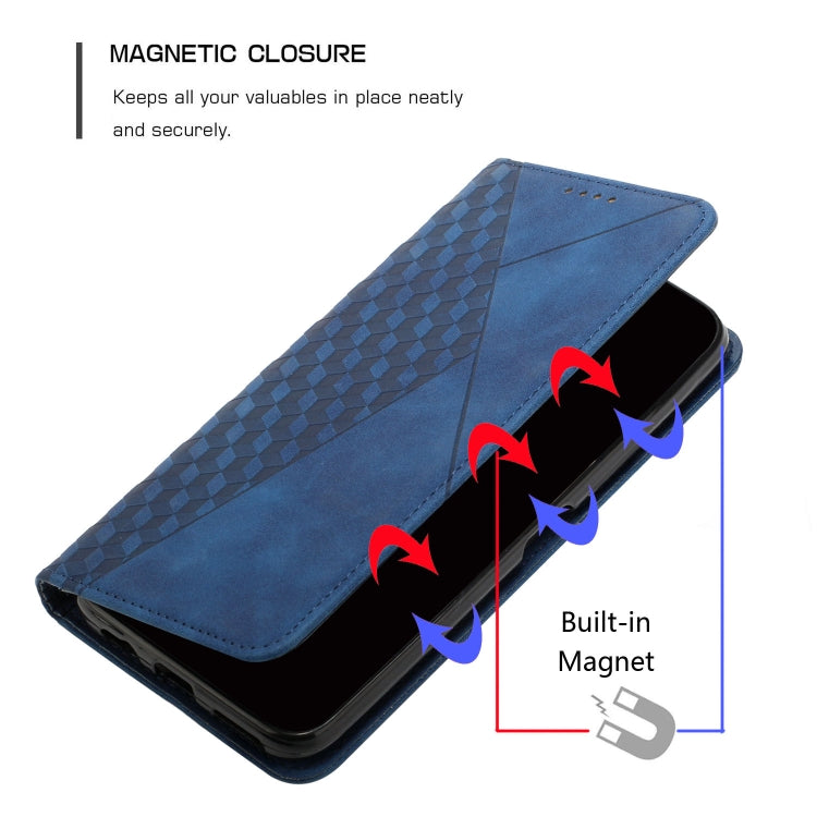 For Realme C67 4G Global Diamond Splicing Skin Feel Magnetic Leather Phone Case(Blue) - Realme Cases by PMC TechLife | Online Shopping South Africa | PMC TechLife