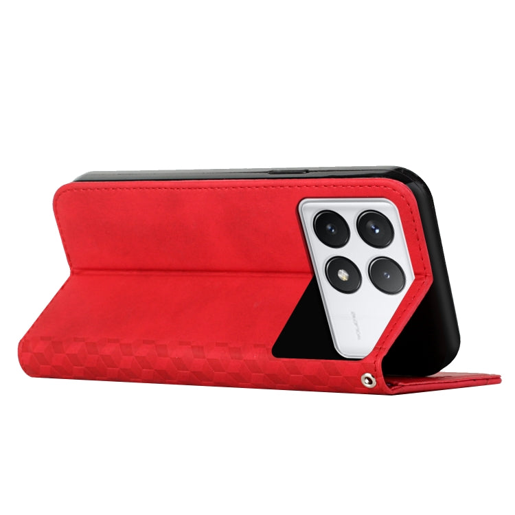 For Xiaomi Redmi K70 / K70 Pro Diamond Splicing Skin Feel Magnetic Leather Phone Case(Red)