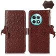 For OnePlus Ace 2 Pro Ostrich Pattern Genuine Leather RFID Phone Case(Coffee) - free shipping - PMC TechLife - Order now!