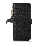 For OnePlus Ace 2 Pro Ostrich Pattern Genuine Leather RFID Phone Case(Black)