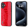 For iPhone 16 ABEEL Genuine Leather Weilai Series Phone Case(Red) - iPhone 16 Cases by PMC TechLife | Online Shopping South Africa | PMC TechLife | Buy Now Pay Later Mobicred