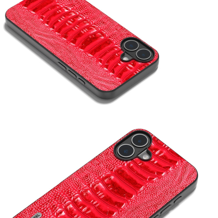 For iPhone 16 ABEEL Genuine Leather Weilai Series Phone Case(Red) - iPhone 16 Cases by PMC TechLife | Online Shopping South Africa | PMC TechLife | Buy Now Pay Later Mobicred