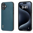 For iPhone 16 ABEEL Genuine Leather Xiaoya Series Phone Case(Dark Green) - iPhone 16 Cases by PMC TechLife | Online Shopping South Africa | PMC TechLife | Buy Now Pay Later Mobicred