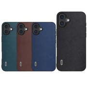 For iPhone 16 ABEEL Genuine Leather Xiaoya Series Phone Case(Dark Green)