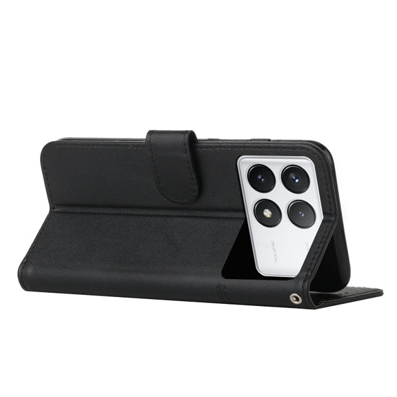 For Xiaomi Redmi K70 / K70 Pro Stitching Calf Texture Buckle Leather Phone Case(Black)